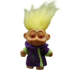 Vintage Toymax 1992 Wizard Troll Doll Eye's Light Up Yellow Hair No Sound